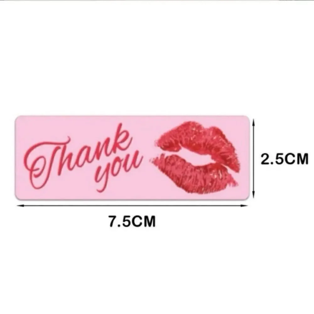 🆑 Roll of Square KISS Thank You Stickers 3”x1” Qty 120